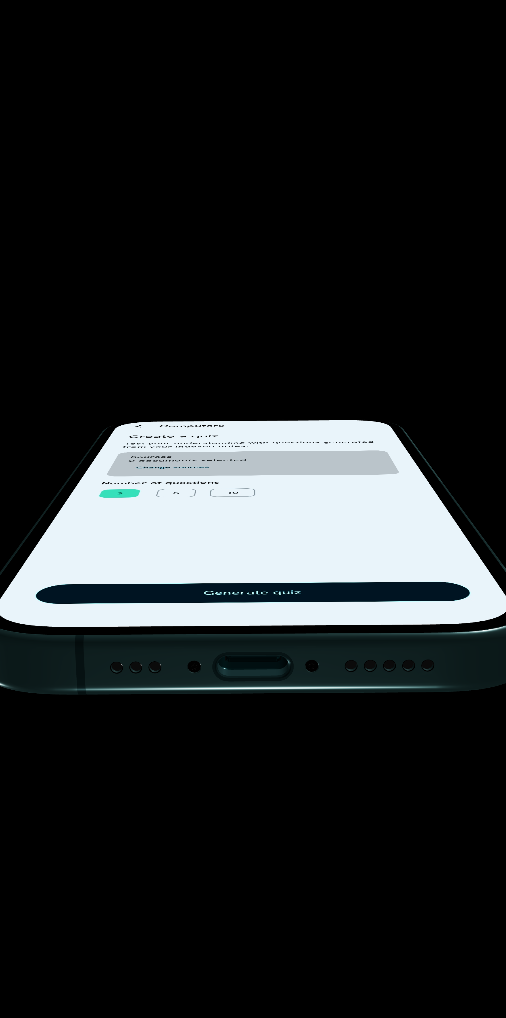 Quiz generation interface